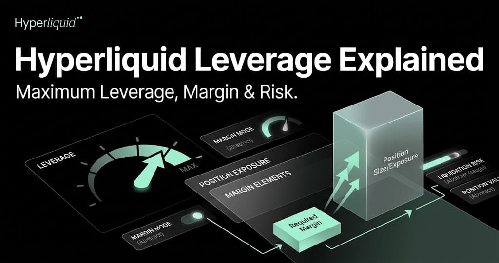Hyperliquid leverage illustration showing a leverage control, required margin and larger position exposure.